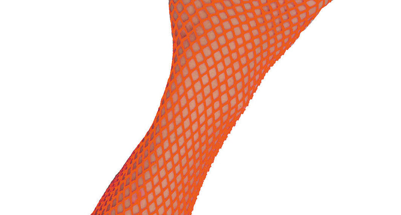 e-carnavalskleding-SYK Lange vingerloze nethandschoenen neon oranje