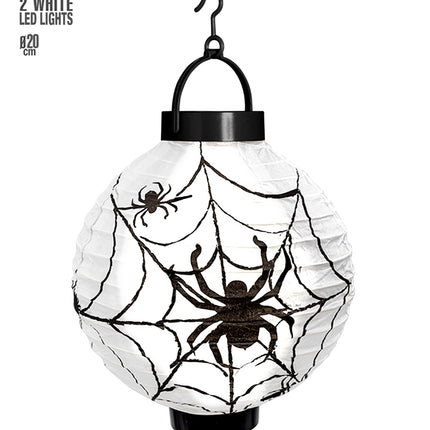 e-carnavalskleding-SYK Lantaarn spinnenweb led licht incl batterij 20 cm