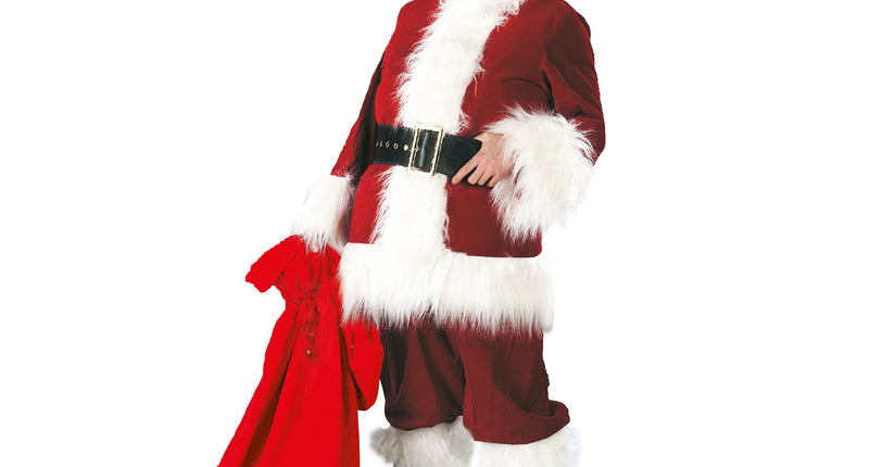 e-carnavalskleding-SYK Luxe kerstman pak donker rood/bordeaux