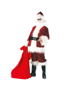 e-carnavalskleding-SYK Luxe kerstman pak donker rood/bordeaux