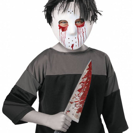 e-carnavalskleding-SYK Masker Jason met nep mes