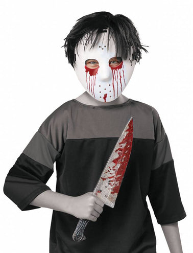 e-carnavalskleding-SYK Masker Jason met nep mes