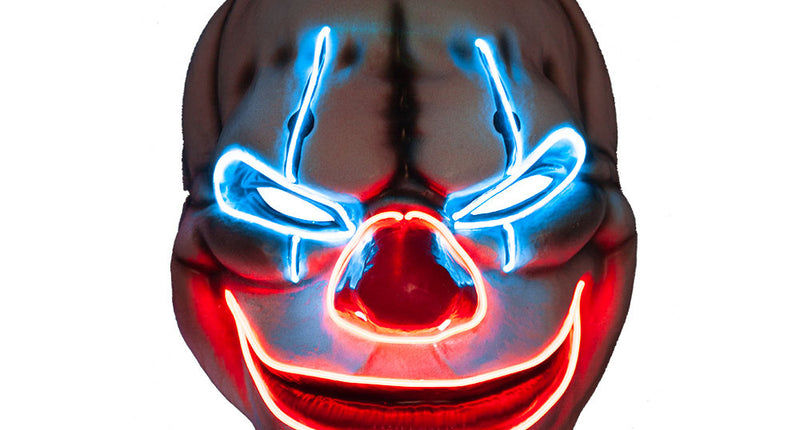e-carnavalskleding-SYK Masker killer clown met grote mond oplichtend