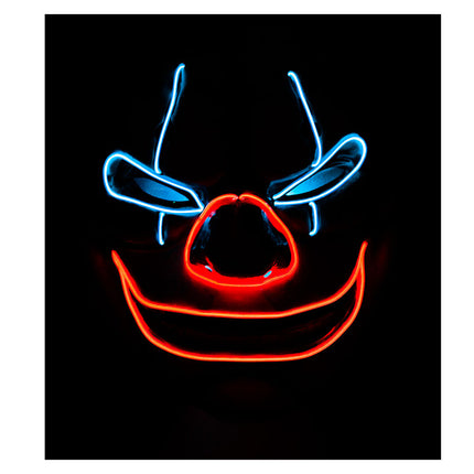 e-carnavalskleding-SYK Masker killer clown met grote mond oplichtend