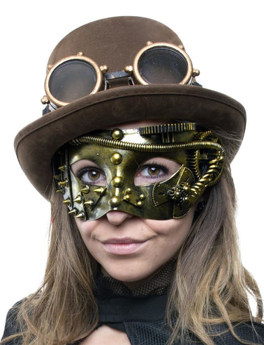 e-carnavalskleding-SYK Masker steampunk goud
