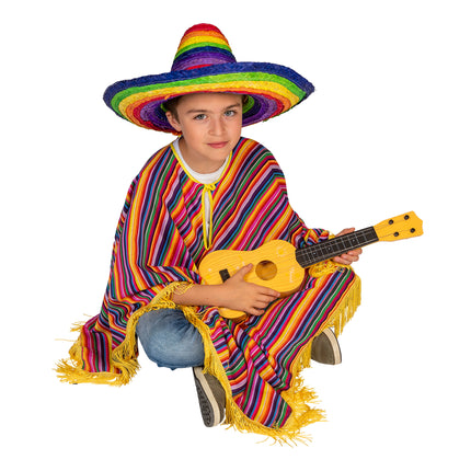 e-carnavalskleding-SYK Mexicaanse poncho Tequila kinderen