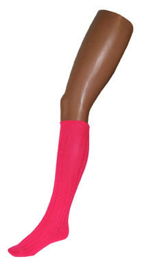 e-carnavalskleding-SYK Neon roze kniekousen 60cm