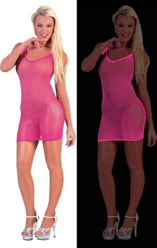 e-carnavalskleding-SYK Neon roze net jurk voor party's