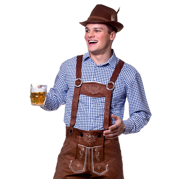 e-carnavalskleding-SYK Oktoberfeest blouse blauw geruit