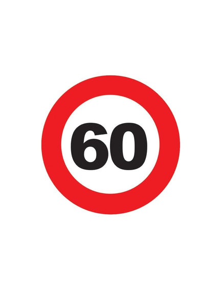 e-carnavalskleding-SYK Onderzetters verkeersbord 60 jaar