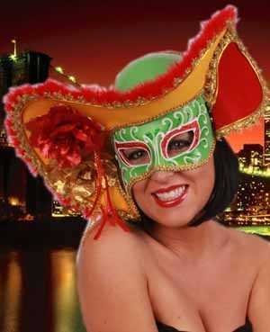 e-carnavalskleding-SYK Oogmasker dames venetie rood/geel/groen