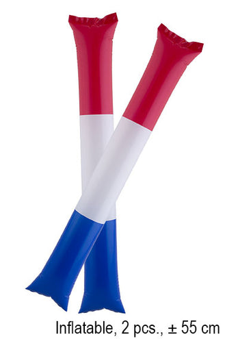 e-carnavalskleding-SYK Opblaasbare sticks rood wit blauw