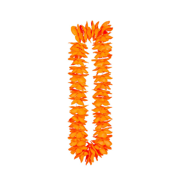 e-carnavalskleding-SYK Oranje Hawaii bloemenslinger satijn look