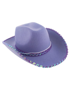 e-carnavalskleding-SYK Paarse cowboyhoed Saar