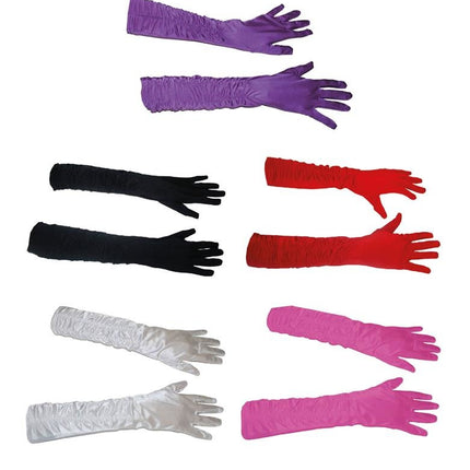 e-carnavalskleding-SYK Paarse handschoenen gerimpeld 46cm