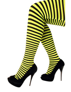 e-carnavalskleding-SYK Panty streep geel/zwart one size
