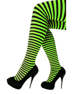 e-carnavalskleding-SYK Panty streep groen/zwart one size