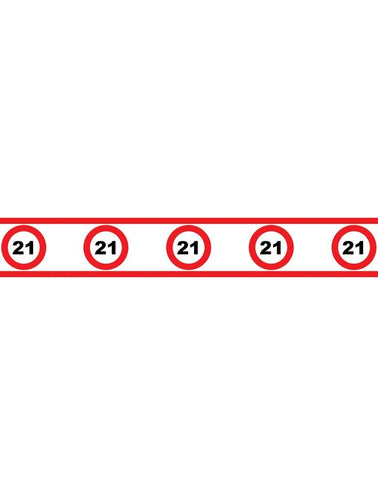 e-carnavalskleding-SYK Party tape 21 jaar met verkeersborden 610x8cm