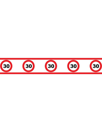e-carnavalskleding-SYK Party tape 30 jaar met verkeersborden 610x8cm