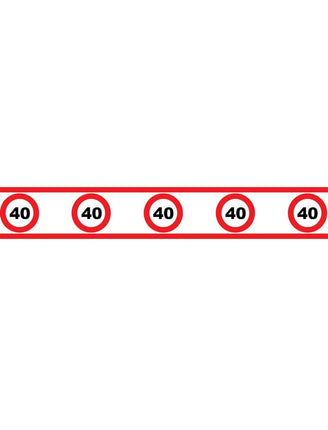 e-carnavalskleding-SYK Party tape 40 jaar met verkeersborden 610x8cm