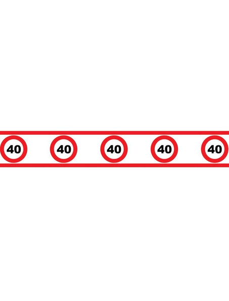 e-carnavalskleding-SYK Party tape 40 jaar met verkeersborden 610x8cm