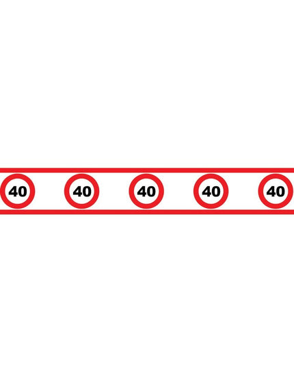 e-carnavalskleding-SYK Party tape 40 jaar met verkeersborden 610x8cm