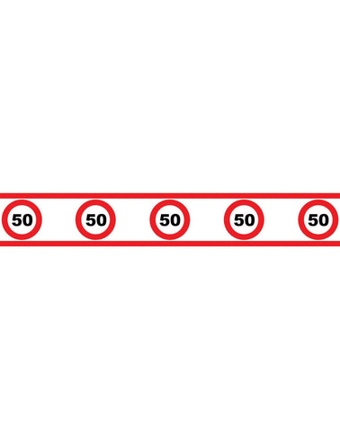 e-carnavalskleding-SYK Party tape 50 jaar met verkeersborden 610x8cm