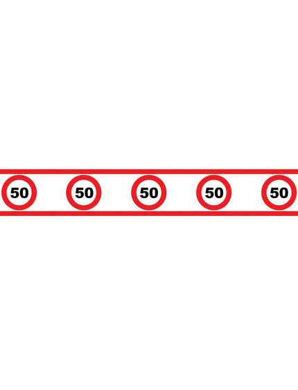 e-carnavalskleding-SYK Party tape 50 jaar met verkeersborden 610x8cm