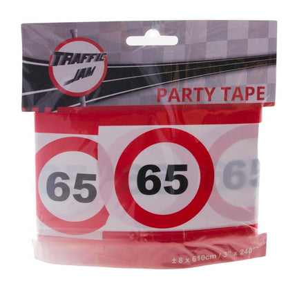 e-carnavalskleding-SYK Party tape 60 jaar met verkeersborden 610x8cm