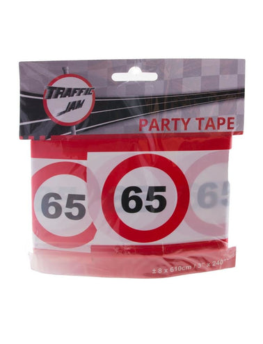 e-carnavalskleding-SYK Party tape 60 jaar met verkeersborden 610x8cm