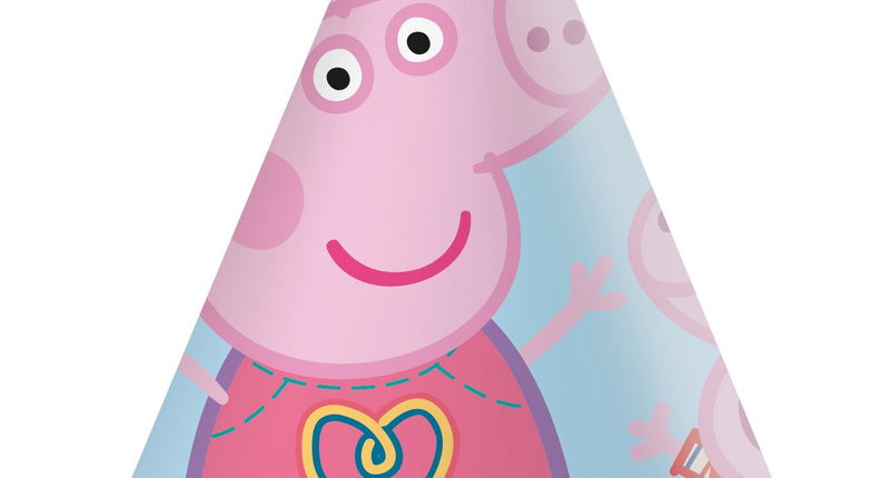 e-carnavalskleding-SYK Peppa Pig  hoedjes kinderfeest 6 stuks