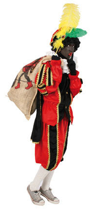 e-carnavalskleding-SYK Piet plushe zwart/rood