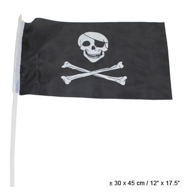 e-carnavalskleding-SYK Piratenvlag  met stok
