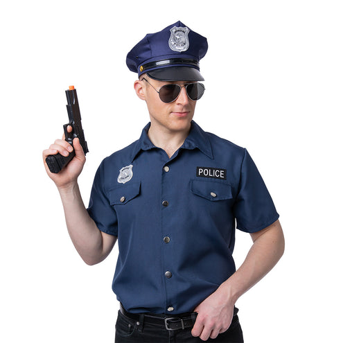 e-carnavalskleding-SYK Politie shirt George donkerblauw