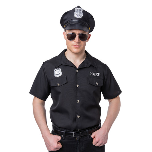 e-carnavalskleding-SYK Politie shirt George zwart
