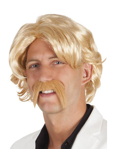 e-carnavalskleding-SYK Pruik Chuck met snor blond