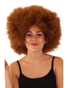 e-carnavalskleding-SYK Pruik DISCO/AFRO bruin