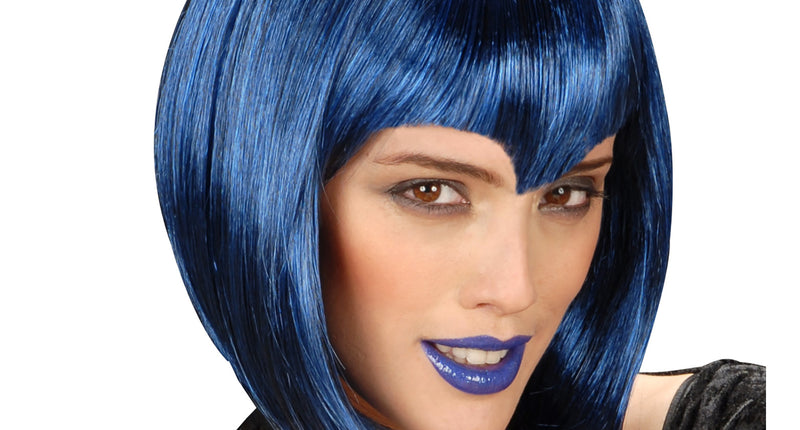 e-carnavalskleding-SYK pruik gothic vamp blauw