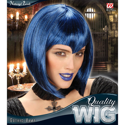 e-carnavalskleding-SYK pruik gothic vamp blauw