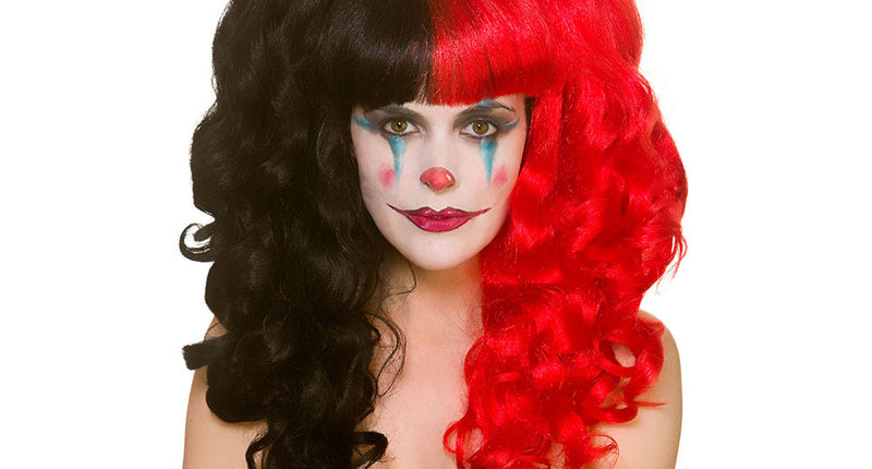 e-carnavalskleding-SYK Pruik Harlekijn Cosplay rood/zwart