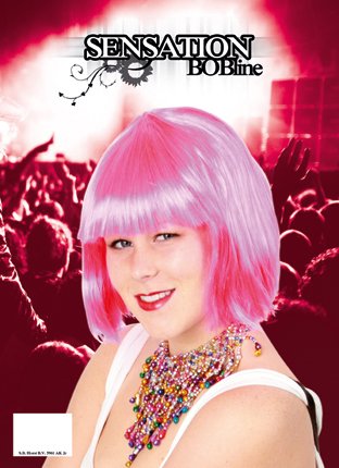 e-carnavalskleding-SYK Pruik sensation boblijn roze
