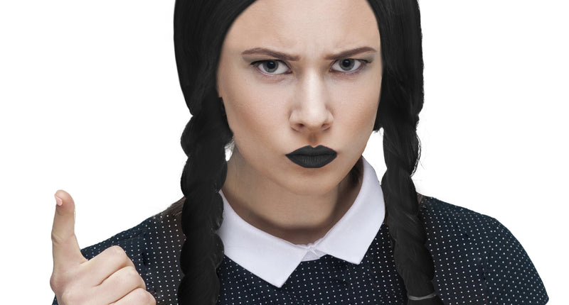 e-carnavalskleding-SYK Pruik Wednesday Addams Family
