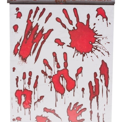 e-carnavalskleding-SYK Raamsticker bloedende handen Halloween