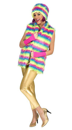 e-carnavalskleding-SYK Regenboog bontmuts