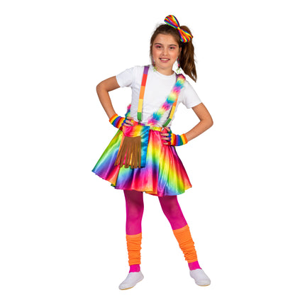 e-carnavalskleding-SYK Regenboog disco rok Suus kinderen
