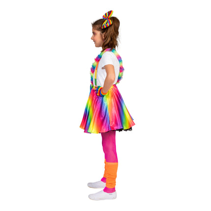 e-carnavalskleding-SYK Regenboog disco rok Suus kinderen