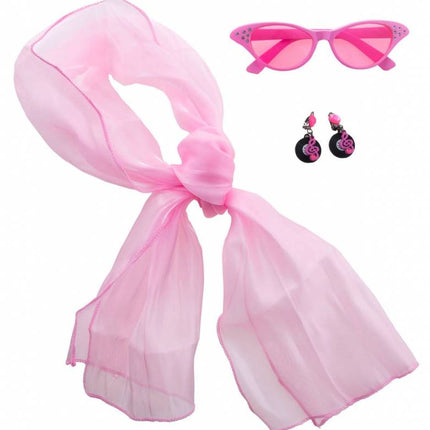e-carnavalskleding-SYK Retro set roze 3dlg