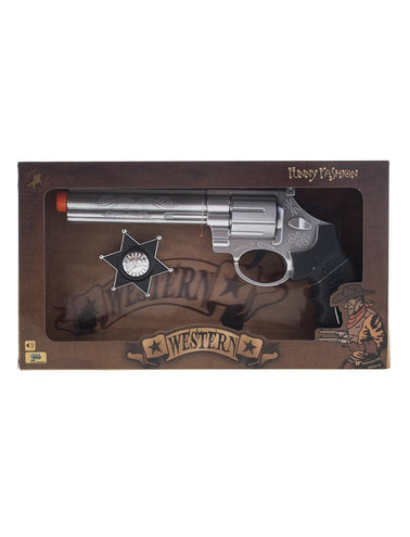e-carnavalskleding-SYK Revolver pistool met sheriff ster