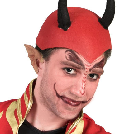 e-carnavalskleding-SYK Rode hoed met zwarte duivel hoorntjes