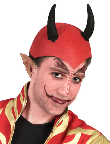 e-carnavalskleding-SYK Rode hoed met zwarte duivel hoorntjes